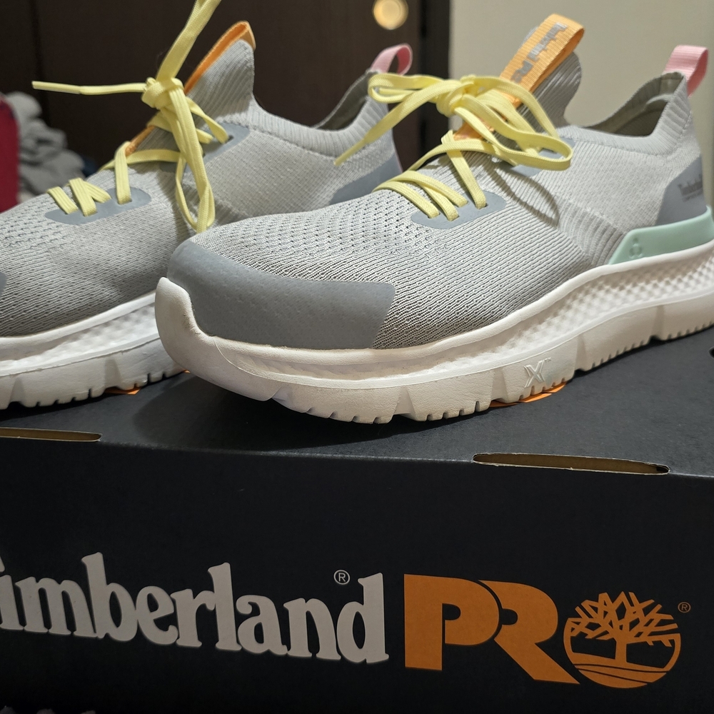 Timberland PRO Gray Sneakers with Yellow Accents